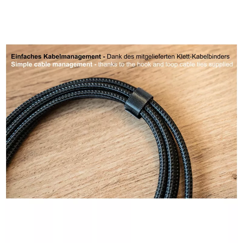 GoodConnections USB-C 4.0 (ST-ST) 1m gevlochten kabel 100W 8K 30Hz antraciet