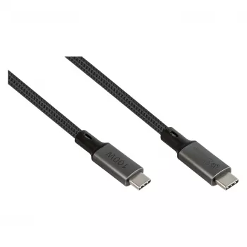 GoodConnections USB-C 4.0 (ST-ST) 1m gevlochten kabel 100W 8K 30Hz antraciet