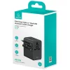 USAMS reisadapter CC310 70W 3xUSB-C US/AU/EU/UK zwart