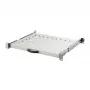 EFB-Elektronik 19 inch 1U uitschuifbare plank, verstelbare diepte 550-630 mm, draagvermogen 30 kg, plankdiepte 800 mm, RAL 7035 lichtgrijs