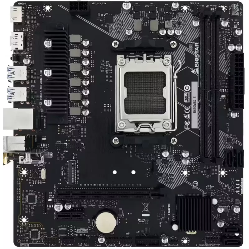 BIOSTAR B650MS2-E moederbord, AMD AM5, DDR5, Micro ATX
