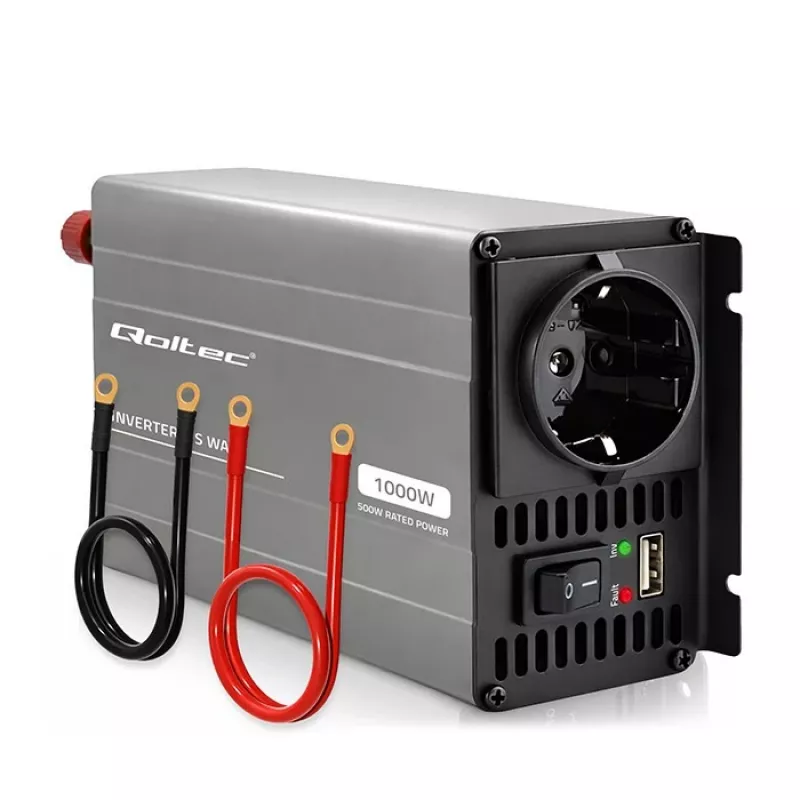Qoltec MS Wave spanningsomvormer 12V naar 230V 500/1000W USB