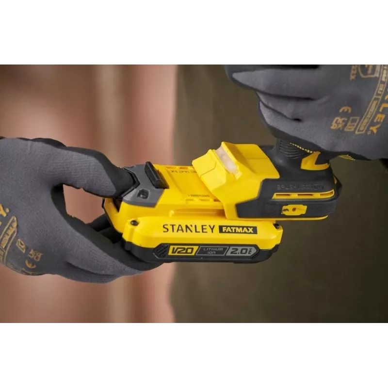 STANLEY FATMAX SFMCD726D2T 18V borstelloze accu-slagboormachine (2x 2,0Ah accu's, oplader, TSTAK-koffer)