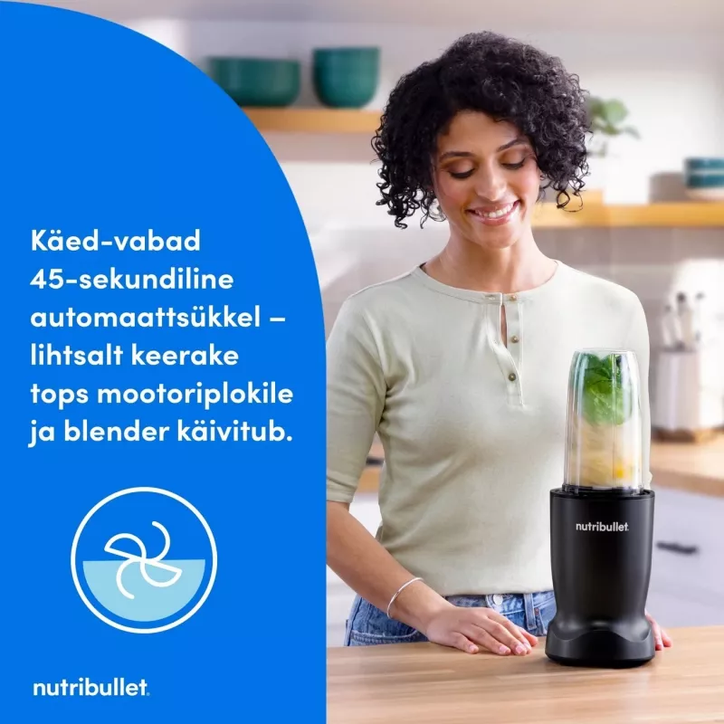 Nutribullet NBT1006MB Turbo 1000 W blender, mat zwart