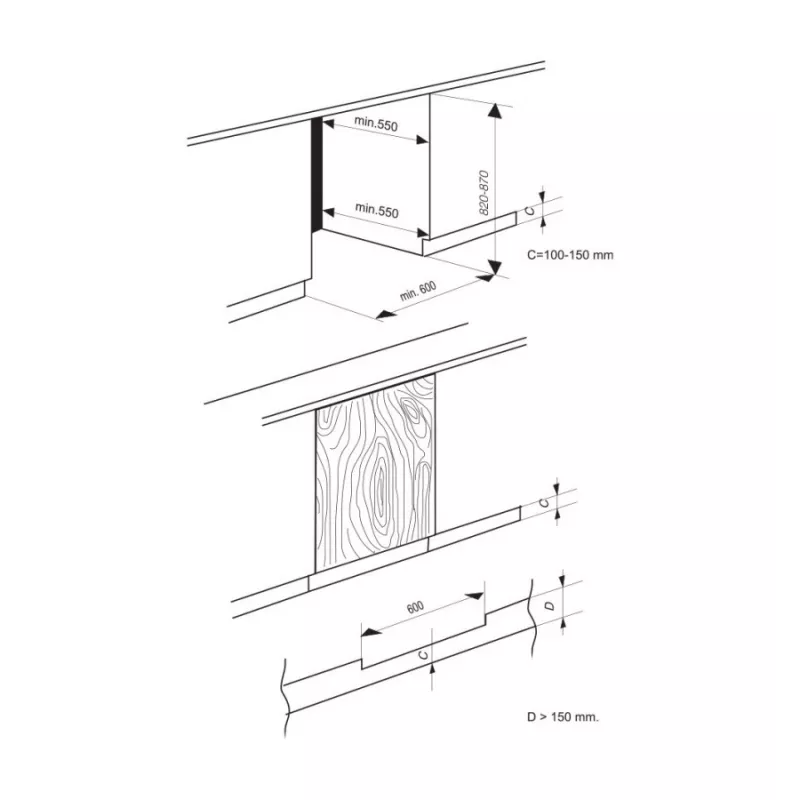 MPM-100-CJI-19 inbouw koel-vriescombinatie, 88 L, wit, energieklasse F
