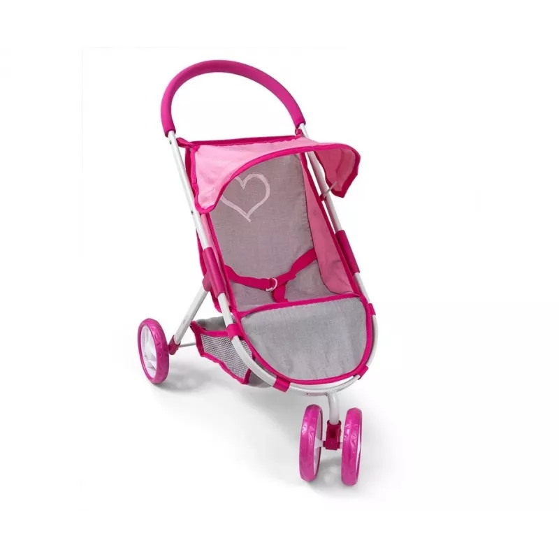 MILLY MALLY poppenwagen Susie Prestige – roze/grijs/wit