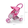 MILLY MALLY poppenwagen Susie Prestige – roze/grijs/wit