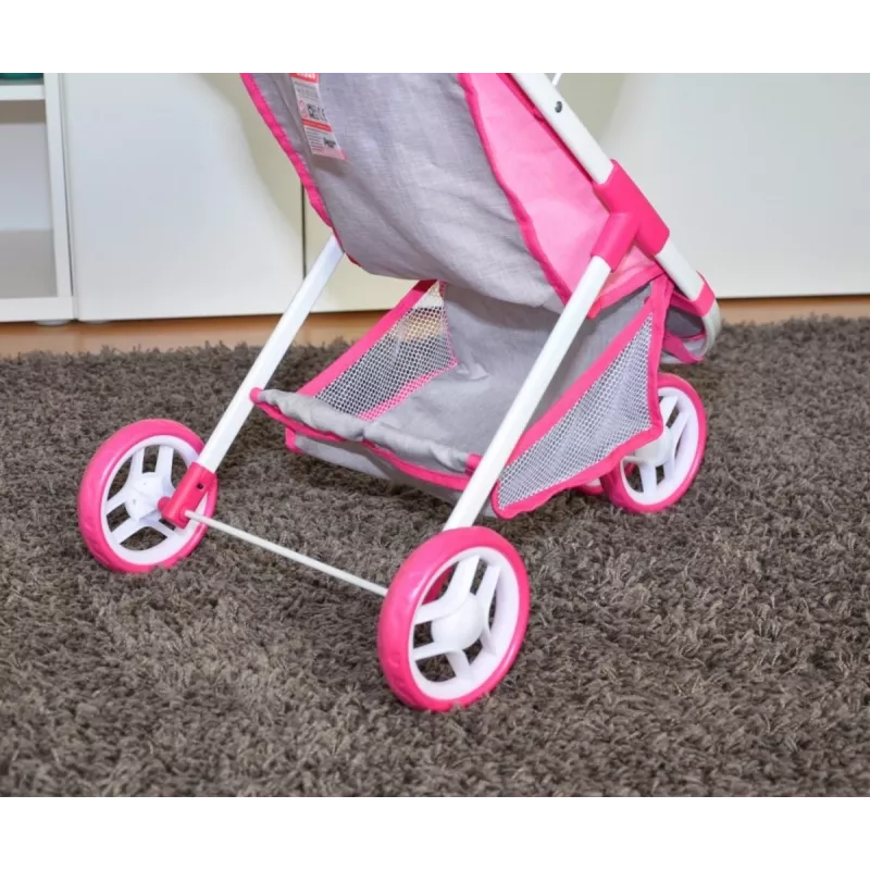 MILLY MALLY poppenwagen Susie Prestige – roze/grijs/wit