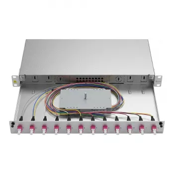 ZVK Easylan LWL Lasbehuizing Basic 1U 12x LC-Duplex OM4 uitschuifbaar