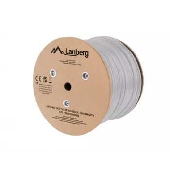 LANBERG SFTP Cat.5e 305m Solid Copper LSZH-netwerkkabel grijs