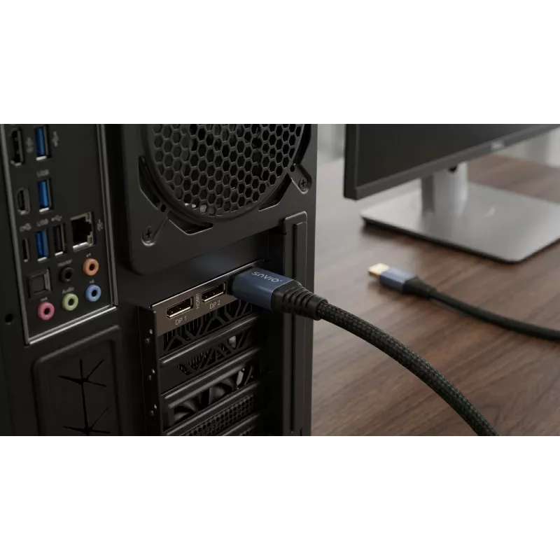 SAVIO CL-209 DisplayPort 2.1-kabel 1m zwart
