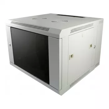 ALLNET 19 inch wandbehuizing 12U 1-delig diepte 450mm lichtgrijs Flat Pack SMA-serie