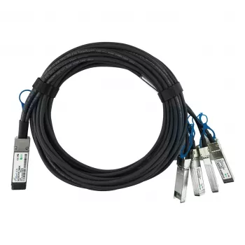 BlueOptics Intel XXV4DACBL3M compatibele BlueLAN passieve 100GBASE-CR4 QSFP28 naar 4x25GBASE-CR SFP28 Direct Attach breakout-kabel, 3m, AWG26