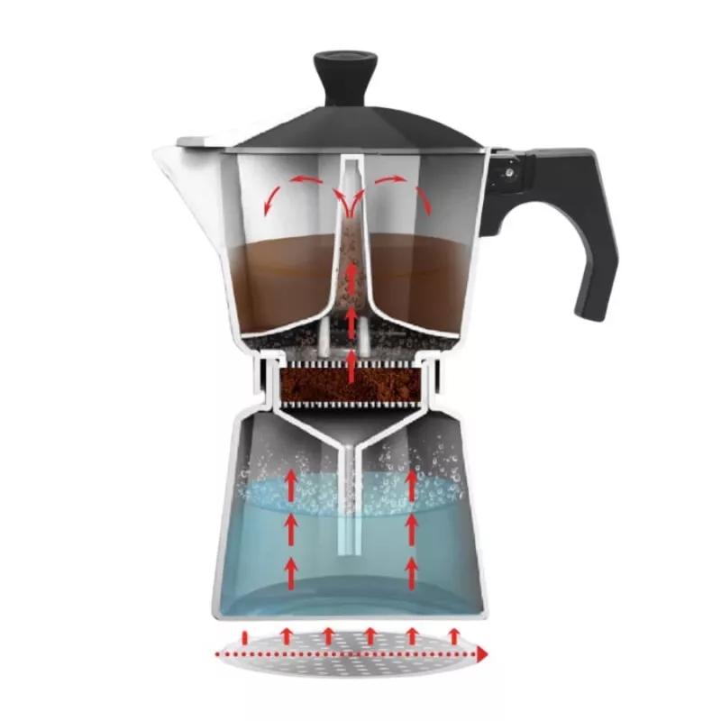 Maestro Granite MR-1667-9 Fornuis-espressokoker 450ml 9 kopjes