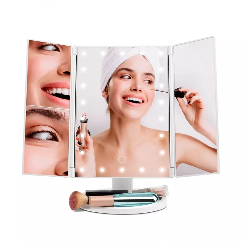 Girmi BE05 cosmeticaspiegel met 5x vergroting en LED-verlichting, zilver