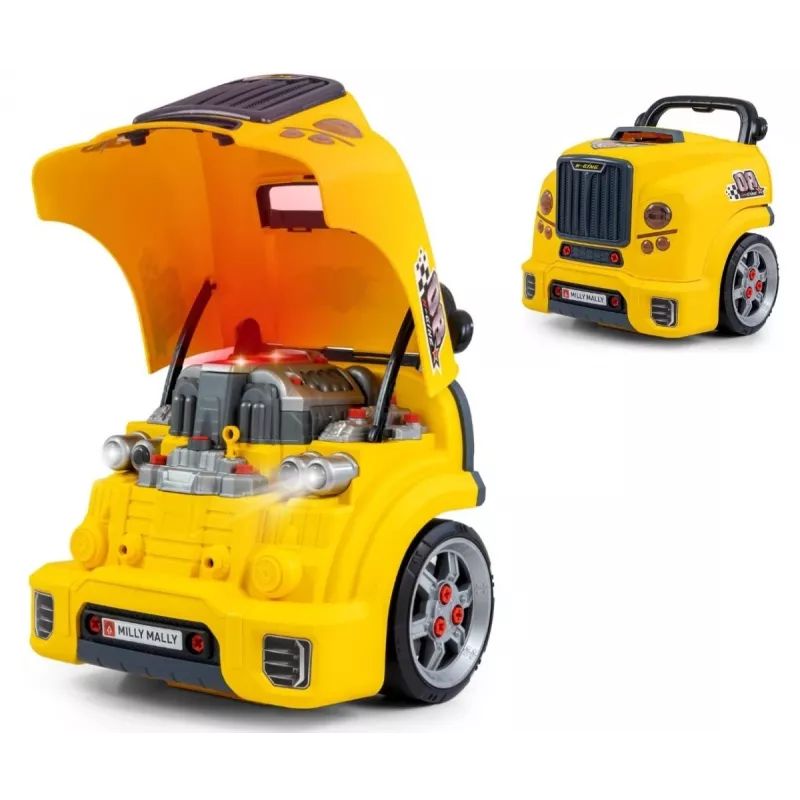 MILLY MALLY monteursworkshop set met gedemonteerde motor N-Gine geel