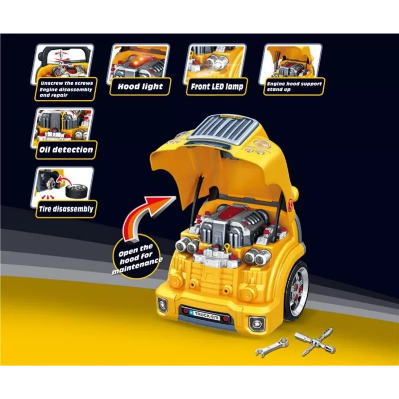 MILLY MALLY monteursworkshop set met gedemonteerde motor N-Gine geel