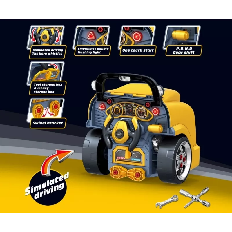 MILLY MALLY monteursworkshop set met gedemonteerde motor N-Gine geel
