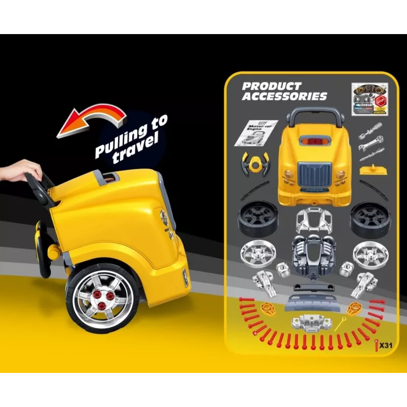 MILLY MALLY monteursworkshop set met gedemonteerde motor N-Gine geel