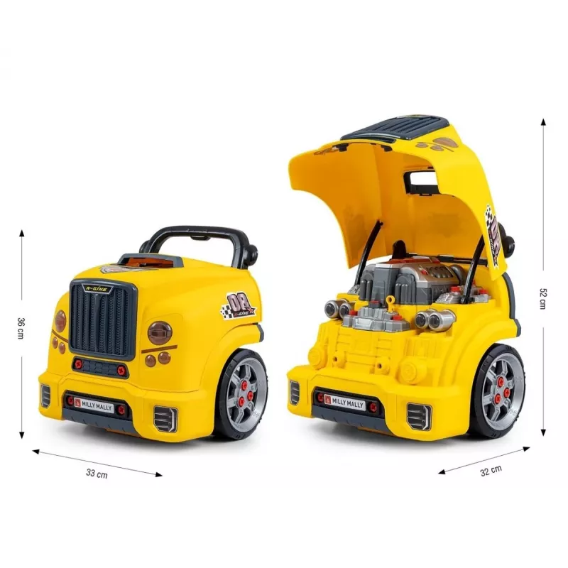 MILLY MALLY monteursworkshop set met gedemonteerde motor N-Gine geel