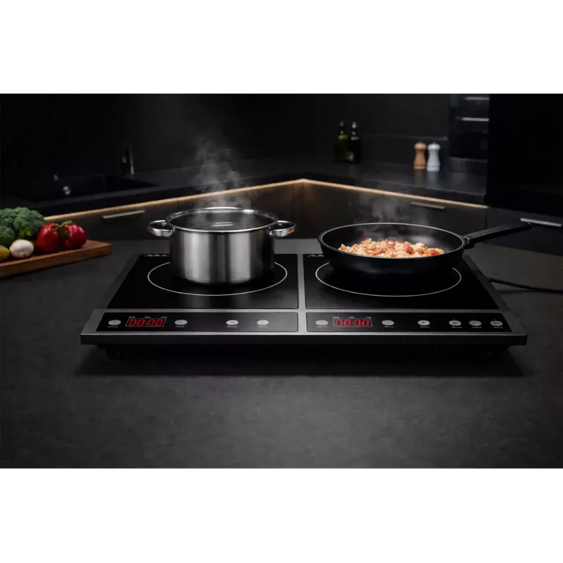 BLOW inductiekookplaat met twee kookzones, instelbaar 2000W + 2000W