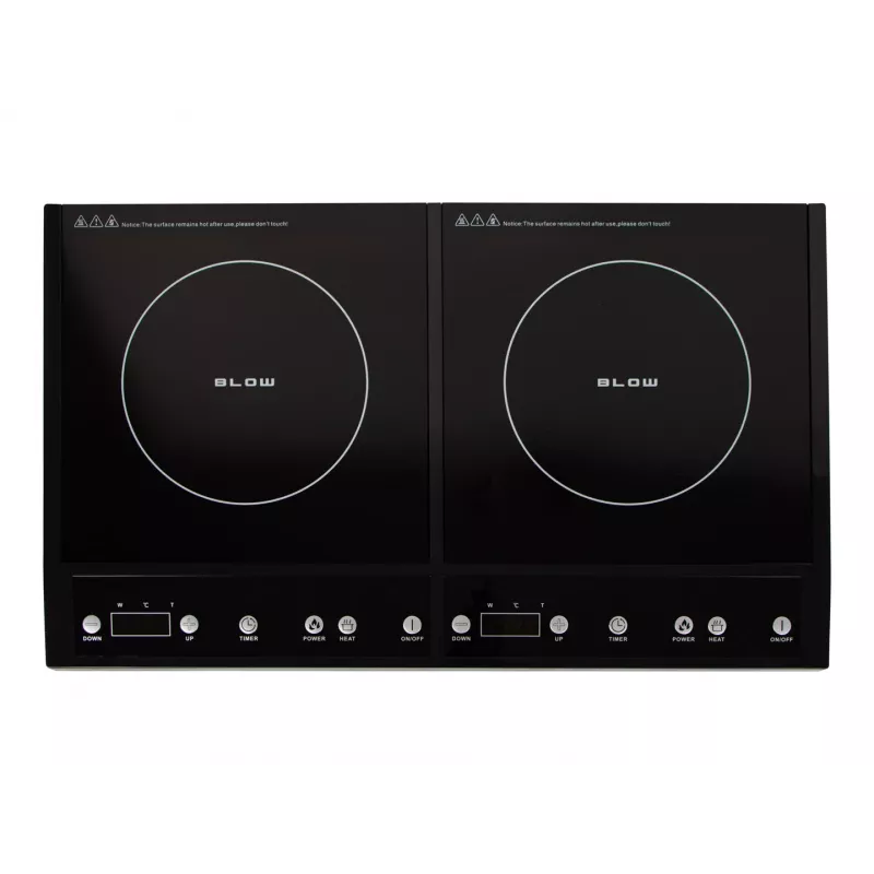 BLOW inductiekookplaat met twee kookzones, instelbaar 2000W + 2000W