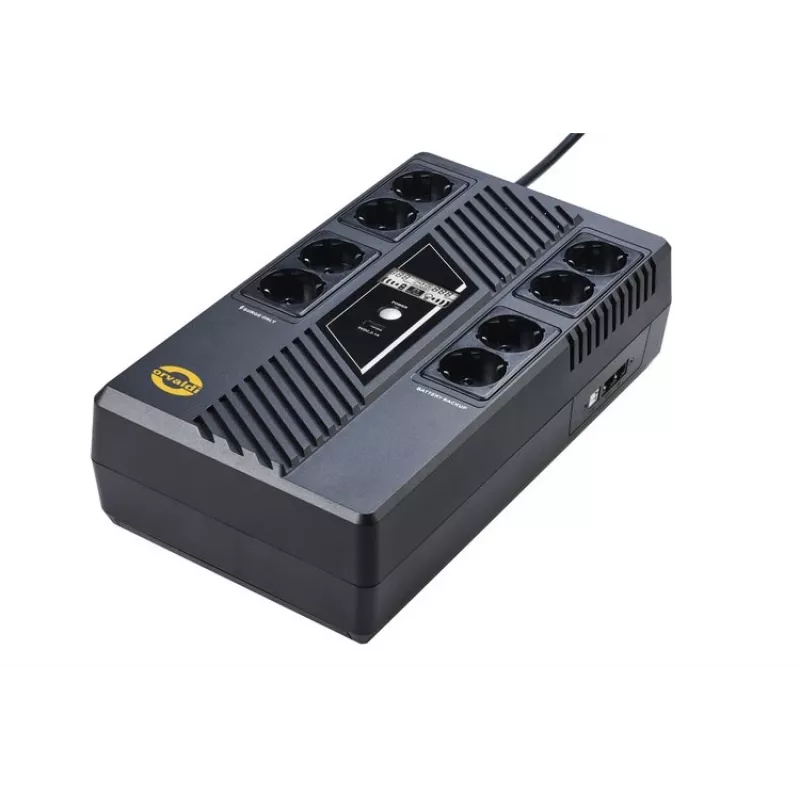 ORVALDI USV AM-1000LCD USB line-interactive 1000VA 600W 8x Schuko-stopcontacten LCD-display
