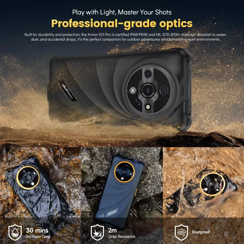 ULEFONE ARMOR X31 PRO 8/256GB zwart robuuste mobiele telefoon