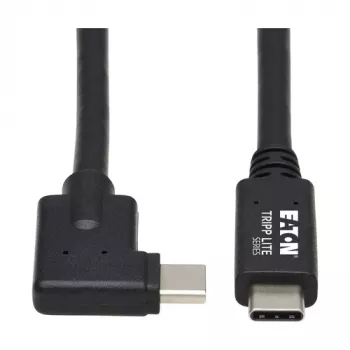 Eaton Tripp Lite Series USB-C-kabel (M/M) - USB 3.2 Gen 2, Thunderbolt 3, 100W PD laden, haakse stekker, zwart, 1 m (3,3 ft.)