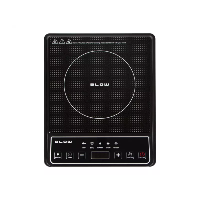 BLOW Inductiekookplaat, Enkele kookzone, Verstelbare kookplaat, 2000W, Zwart