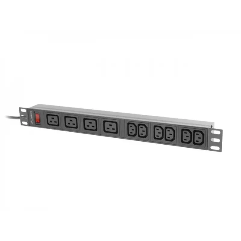 LANBERG Rack PDU 19 inch 1U 16A 2m 4x C19 6x C13 C20 zwart
