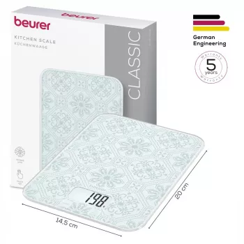 Beurer KS 19 Vintage Keukenweegschaal Sensor-Touch-Toetsen max. 5 kg 1 g Nauwkeurigheid