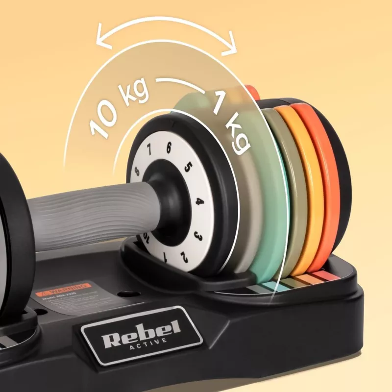 REBEL ACTIVE Automatische gietijzeren dumbbells 2x10kg RBA2335