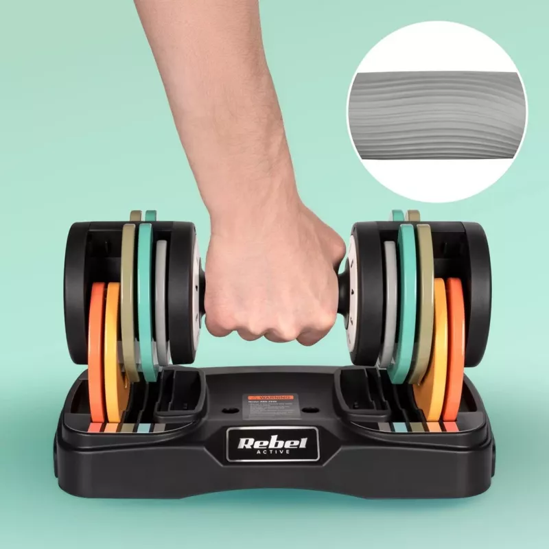 REBEL ACTIVE Automatische gietijzeren dumbbells 2x10kg RBA2335