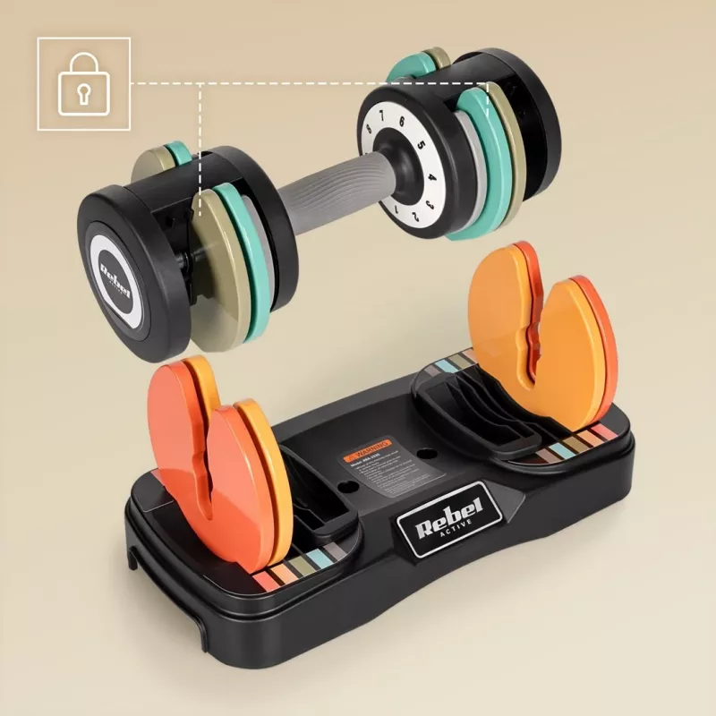 REBEL ACTIVE Automatische gietijzeren dumbbells 2x10kg RBA2335