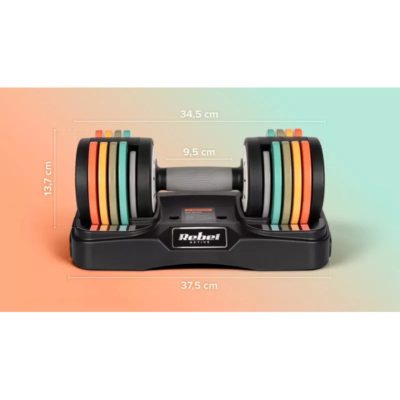 REBEL ACTIVE Automatische gietijzeren dumbbells 2x10kg RBA2335