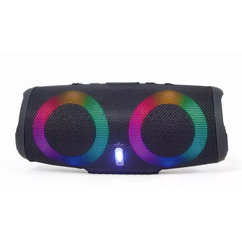 Gembird SPK-BT-LED-02 Draagbare Bluetooth-partyluidspreker, 10 W, Zwart