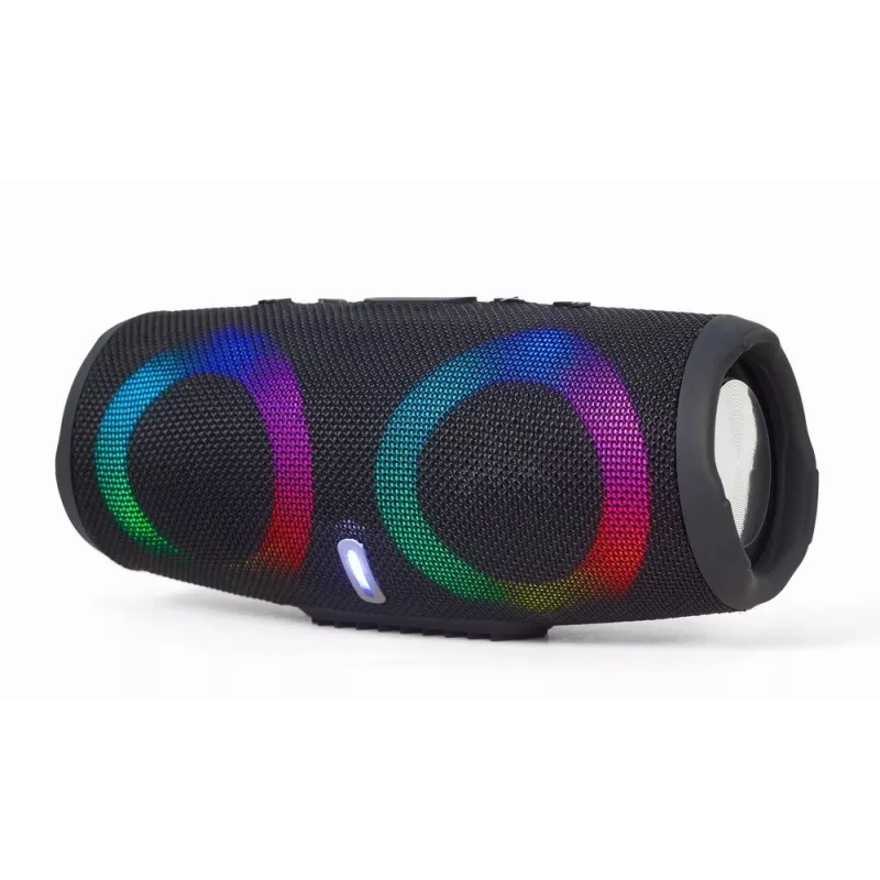 Gembird SPK-BT-LED-02 Draagbare Bluetooth-partyluidspreker, 10 W, Zwart