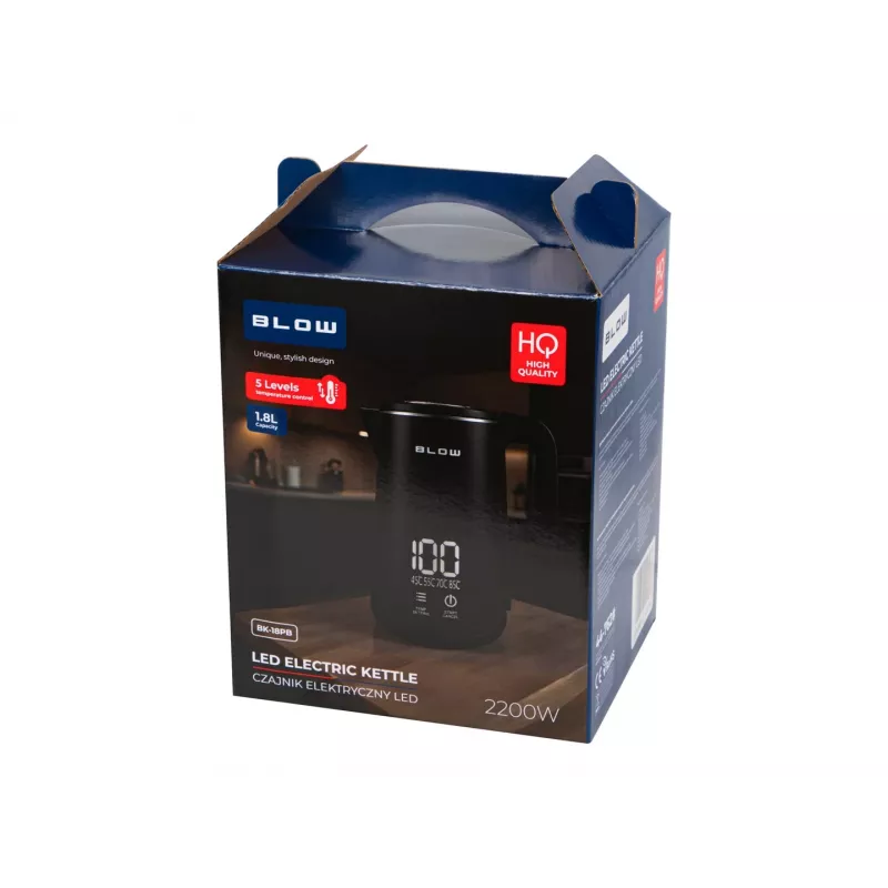 BLOW Zwarte waterkoker met LED-display 2200W BK-18PB 1,8L