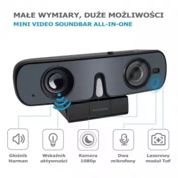 ROCWARE RC08P camera, zwart, USB, 1080i/720p, ingebouwde microfoon