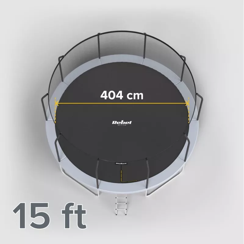 REBEL Active Trampoline PRO 15ft/457cm - zwart/blauw