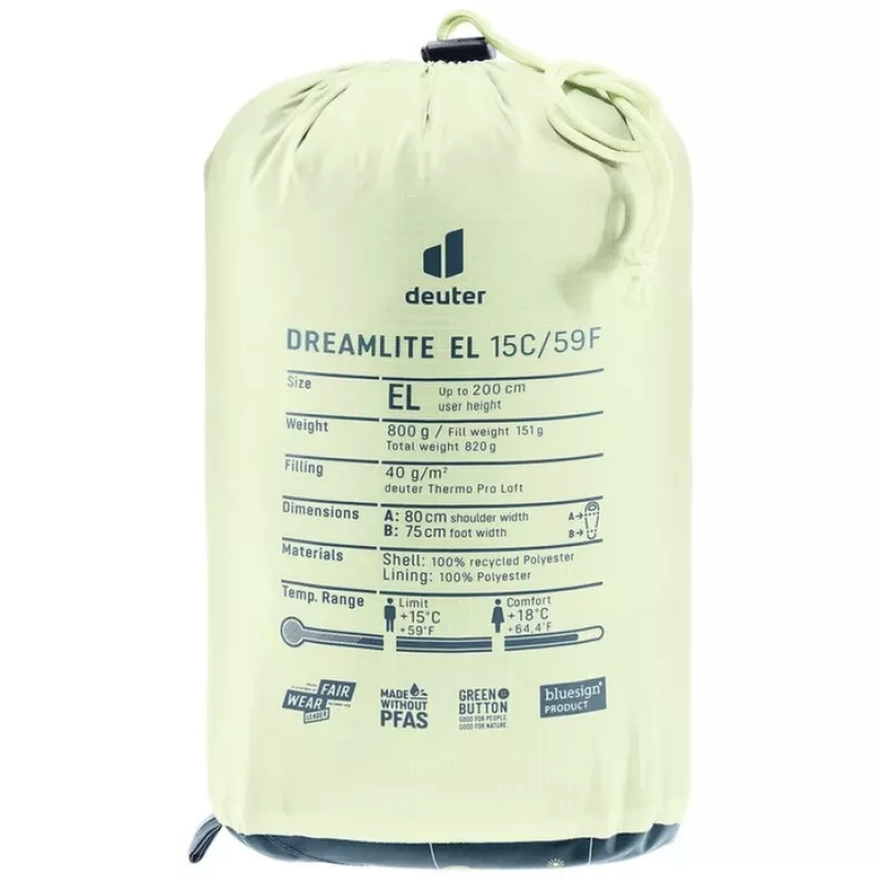Deuter Dreamlite 10C/50F slaapzak, Nautic/Breeze