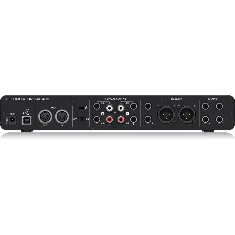 Behringer UMC404HD USB-audio-interface 4x4 24-bit/192 kHz met MIDAS-preamps