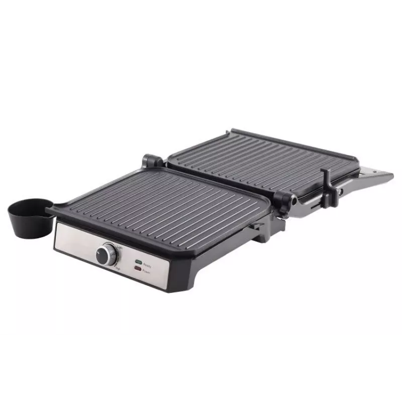ELDOM GK200 GRILO contactgrill 2000W met instelbare thermostaat, antiaanbakplaten, zwart/zilver