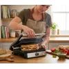 ELDOM GK200 GRILO contactgrill 2000W met instelbare thermostaat, antiaanbakplaten, zwart/zilver