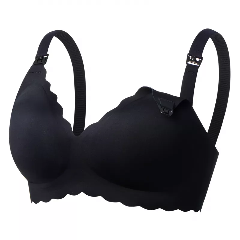 MOMCOZY YN46 Seamless Support Floral Nursing Bra zwart S