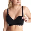 MOMCOZY YN46 Seamless Support Floral Nursing Bra zwart S