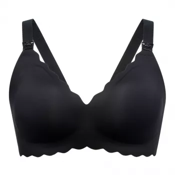 MOMCOZY YN46 Seamless Support Floral Nursing Bra zwart S