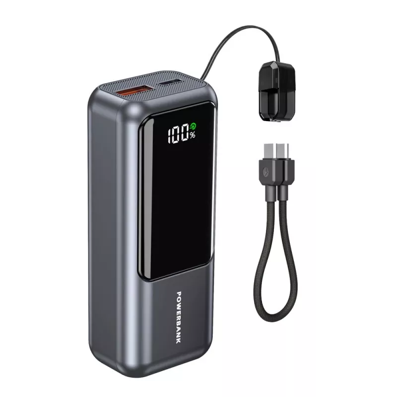 Gembird PB10-PD20-LCD-02 compacte snellaadpowerbank met LCD-display, 20W, 10000 mAh, Space Grey