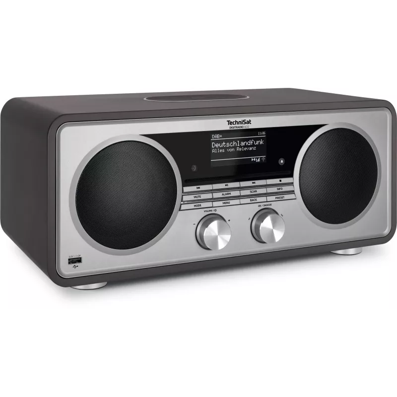 TechniSat DIGITRADIO 602 DAB+/FM/internetradio met Bluetooth, cd-speler en Qi-laadstation - antraciet/zilver